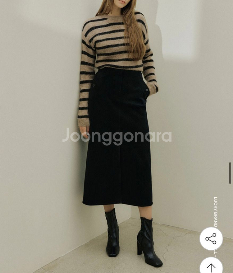 럭키브랜드 코듀로이 스커트--1