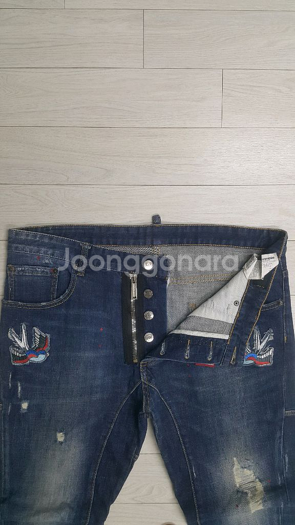 디스퀘어드2 정품(사방스판) 버드패치 바이커진 38인치--1