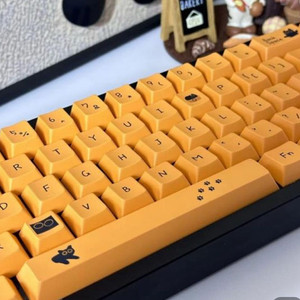 노란색 고양이 키보드 키캡