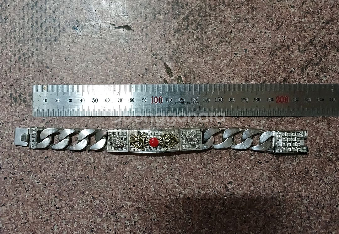남성용 실버톤 S925 체인 팔찌--2