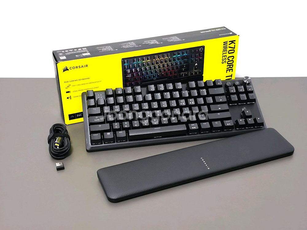 커세어 K70 RGB CORE TKL 무선 저소음은축--1