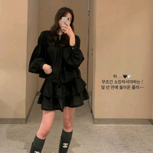웨어웨더 뮬리 투피스 블랙 기본기장