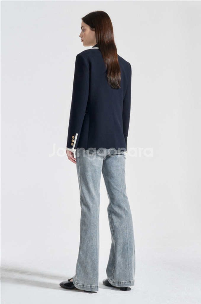 한섬 오브제 워시드 부츠컷 데님 팬츠 - 미착용 새상품--1