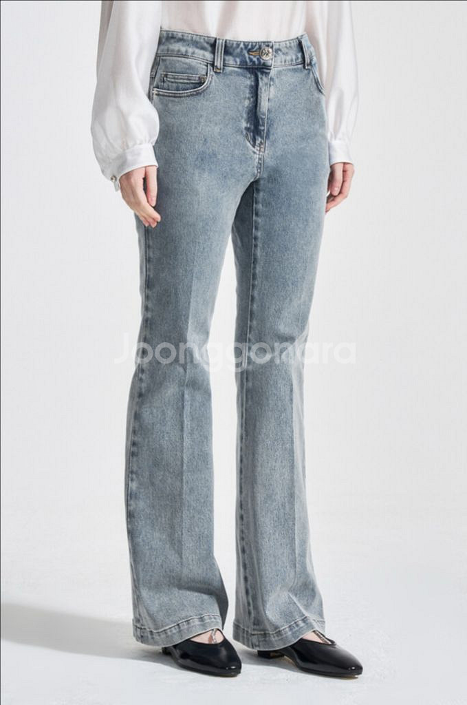 한섬 오브제 워시드 부츠컷 데님 팬츠 - 미착용 새상품--2