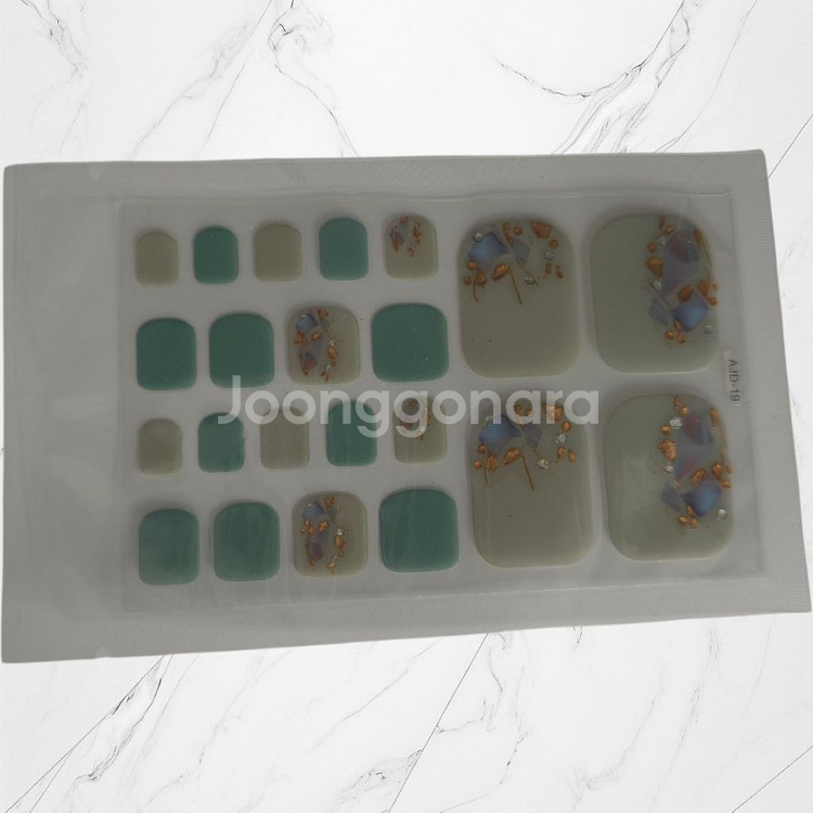 [새상품] 민트 플라워 보석 네일스티커 젤네일 패디큐어--1
