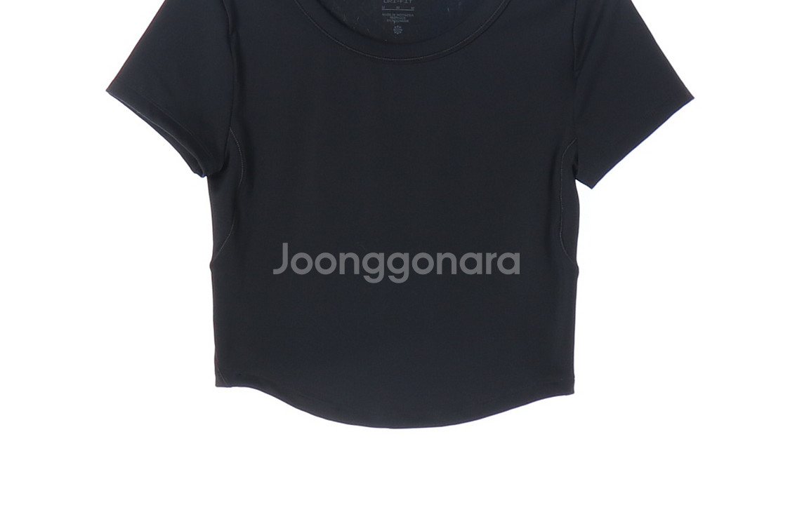[M]나이키 블랙 드라이핏 반팔 크롭 티셔츠 요가 필라--2