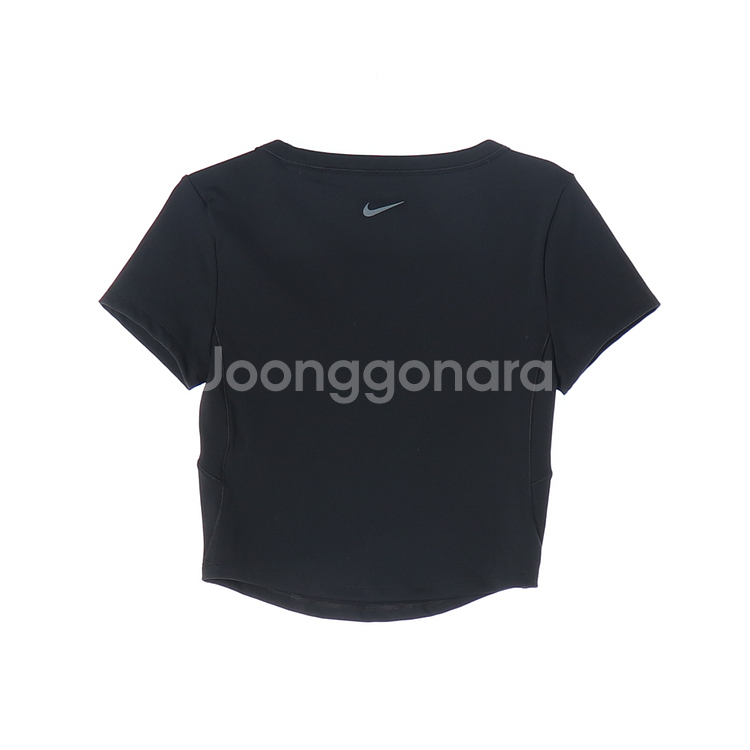[M]나이키 블랙 드라이핏 반팔 크롭 티셔츠 요가 필라--3