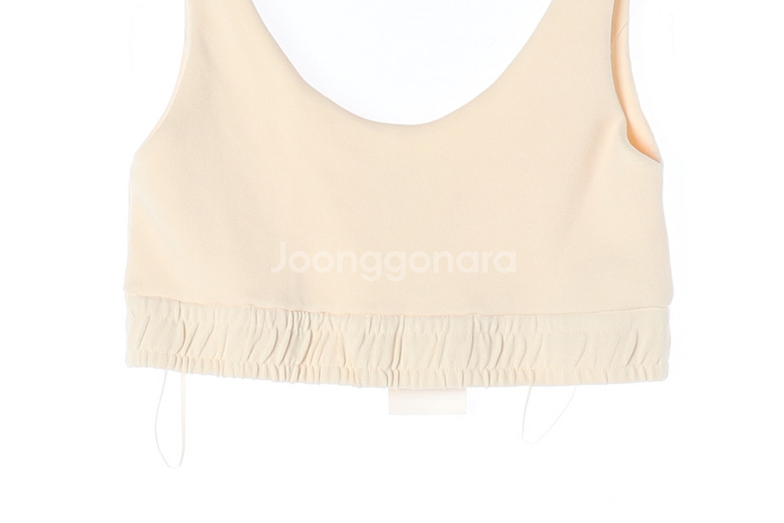 (새상품)[L]자라 크림 밴딩 민소매 브라탑 셋업 나시--2