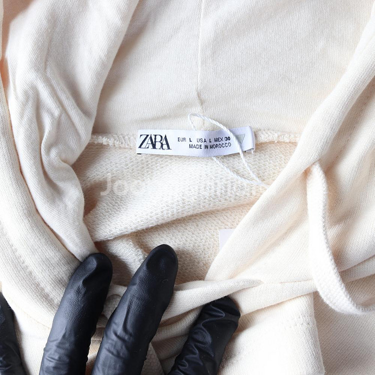 (새상품)[L]자라 크림 긴팔 크롭 후드티 셋업 후디--4
