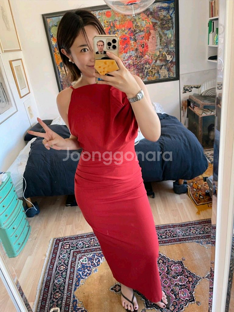 유리임 시그니처 몸매보정 드레이핑 원피스--1