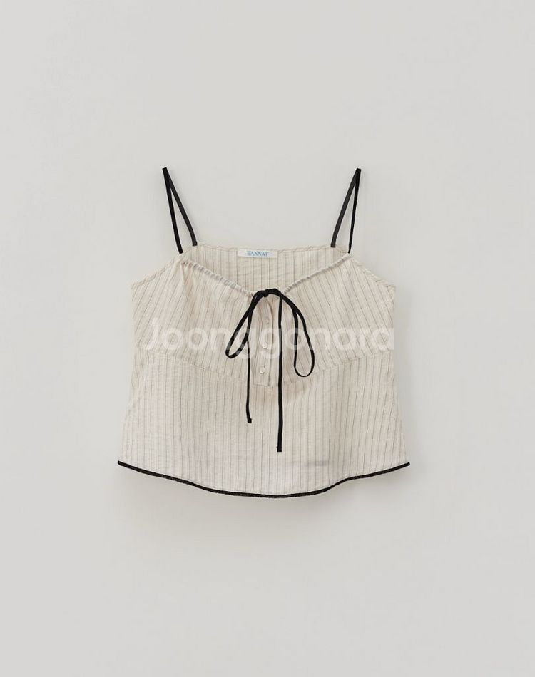 타낫 Ribbon sheer sleeveless top--0