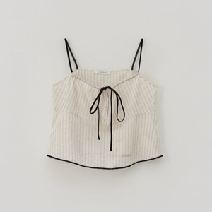 타낫 Ribbon sheer sleeveless top