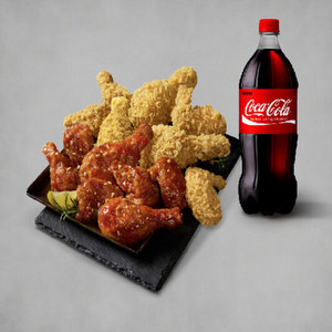 BBQ 황올반+BBQ양념반(콤보)+콜라1.25L