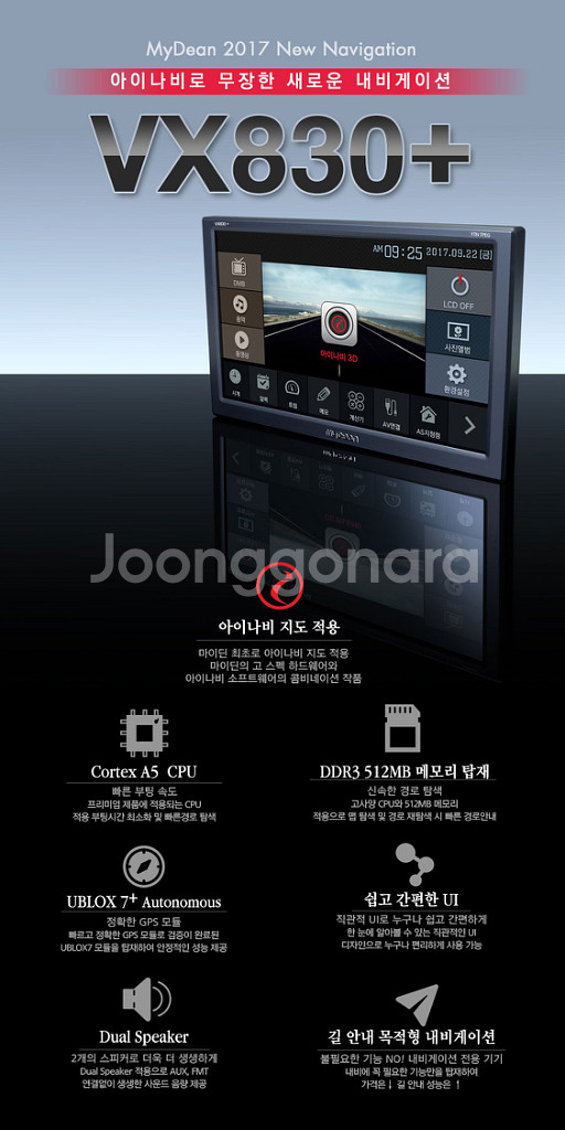 [8인치] 마이딘 VX830P 아이나비3D 네비게이션--4