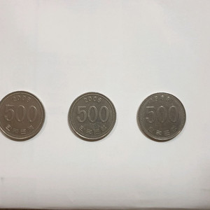 500원동전/1988년1개/2006년2개/100원동전5
