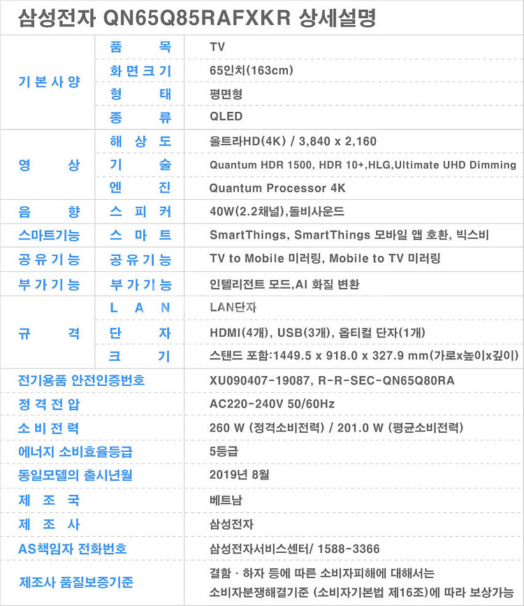 대형삼성 65인치 평면 TV + 사운드바--8