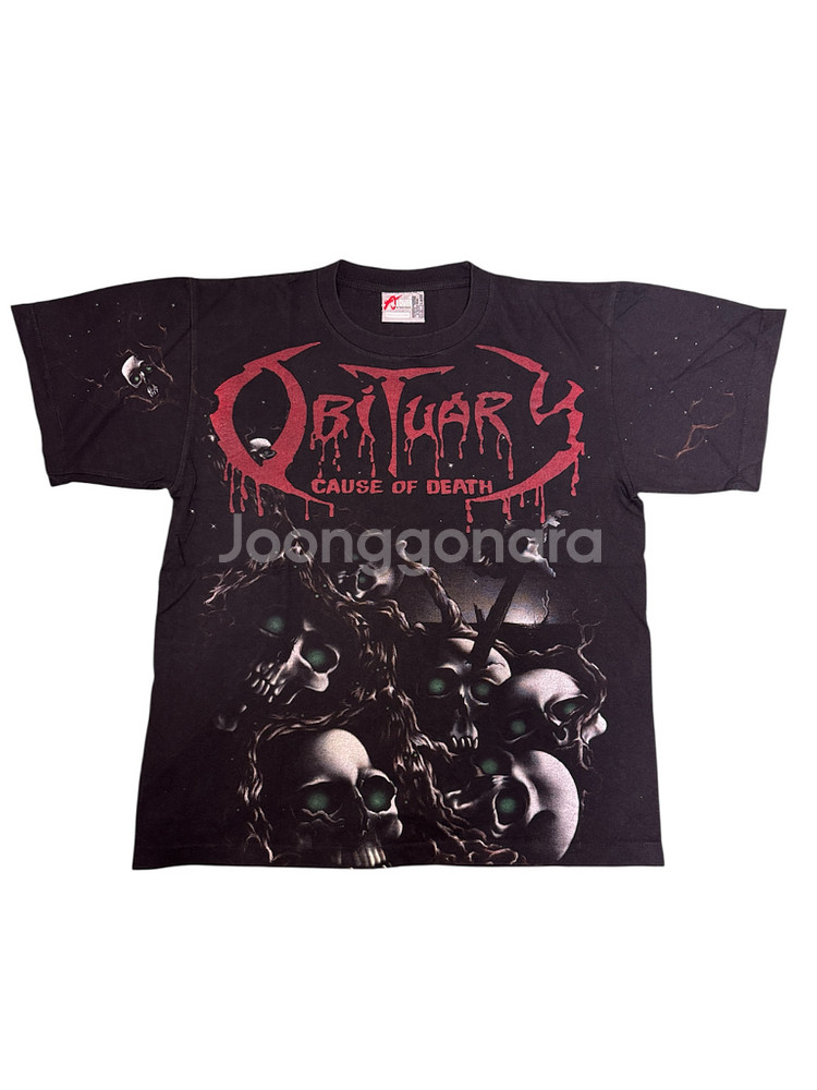 오비추어리 OBITUARY 90-00 빈티지 밴드티 L--0