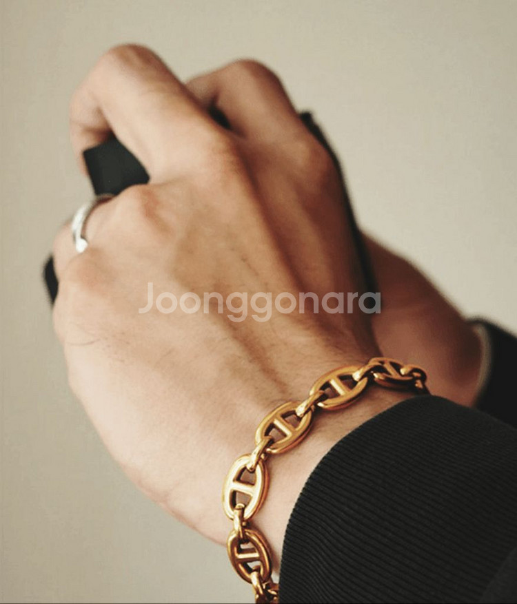 새상품)써지컬스틸 샹달체인팔찌 무알러지 남자팔찌--6