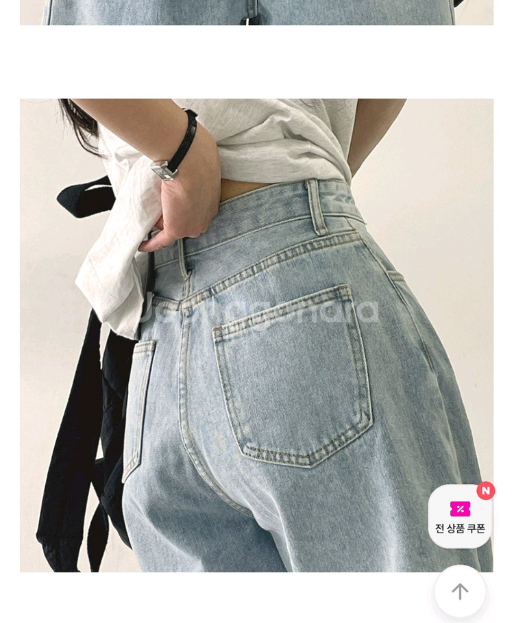 널널핏 데님 연청 5부 반바지--2