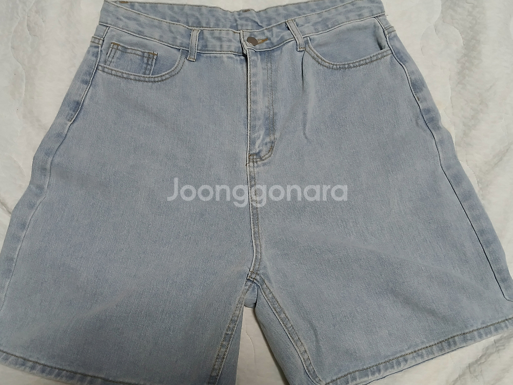 널널핏 데님 연청 5부 반바지--4