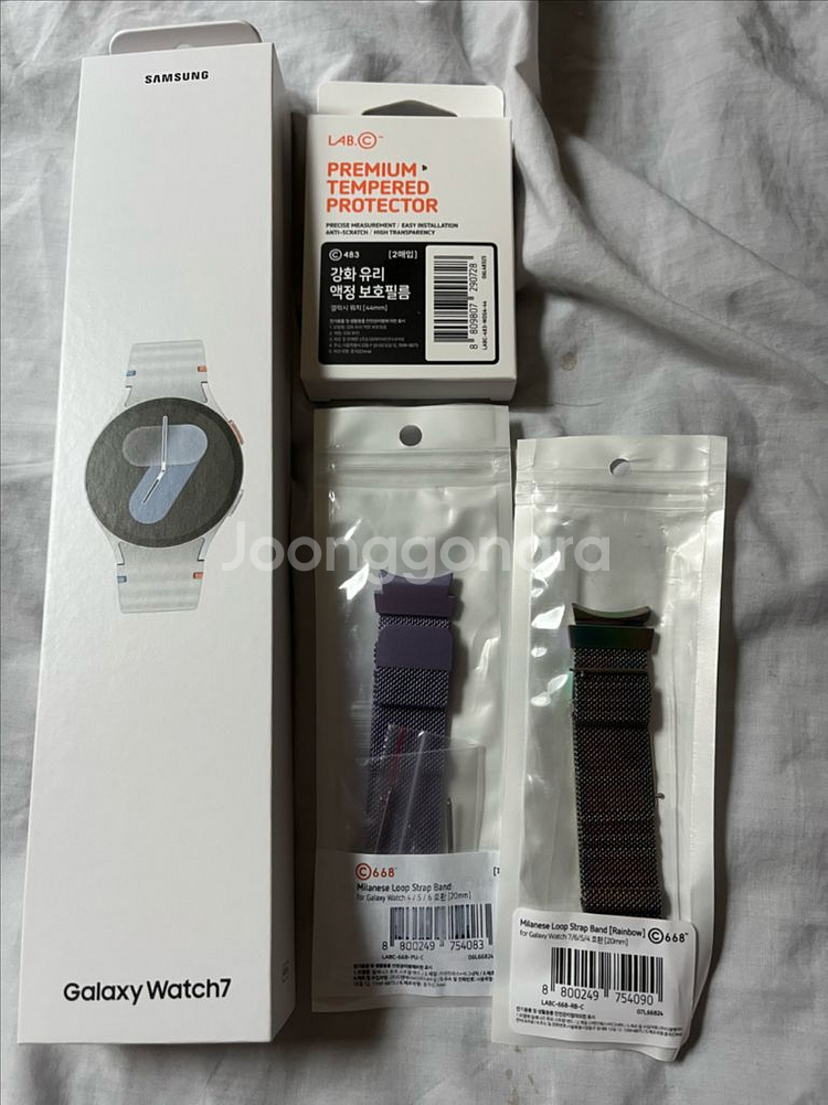 갤럭시 워치7 44mm 미개봉 신품(보호필름,스트랩)--0