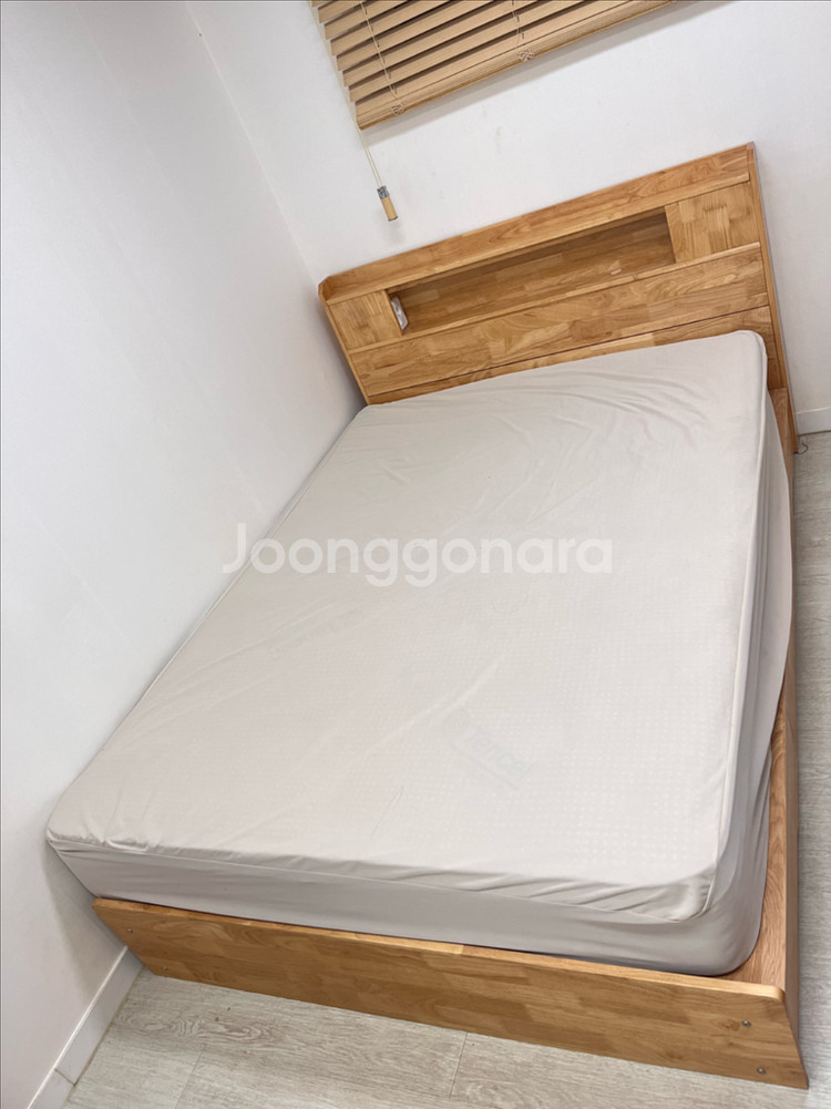 퀸사이즈 수납형 침대 프레임+매트리스--1