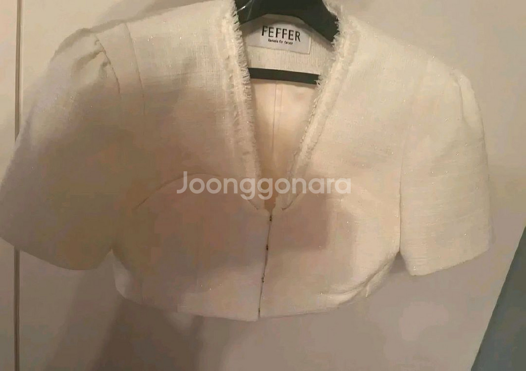 오브제스트 트위드 탑 화이트--0