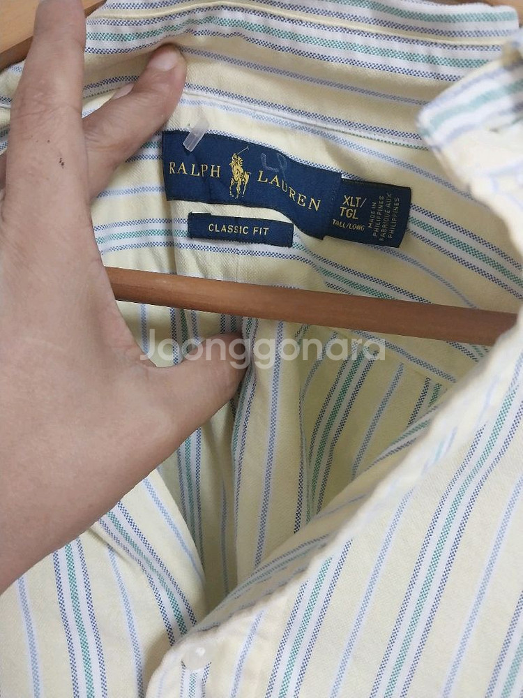 정품 빈티지 90년대 폴로 스트라이프 오버핏 셔츠--2