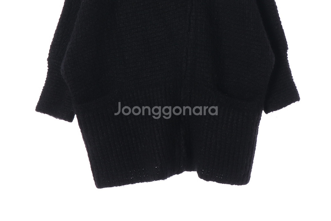 [S]시스템 모헤어 블랙 사선 집업 루즈핏 니트 가디건--2