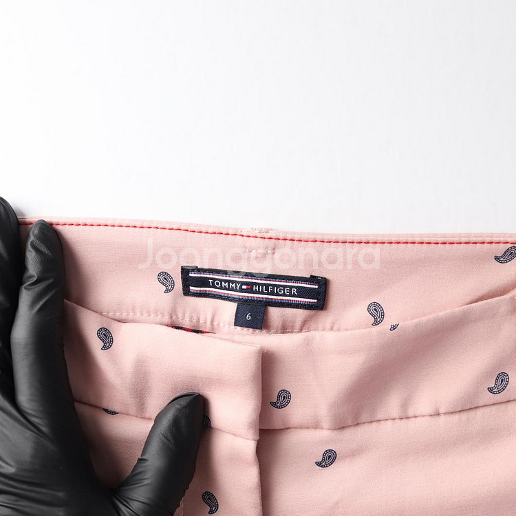 [S]타미힐피거 핑크 페이즐리 패턴 슬랙스 팬츠 셋업--5