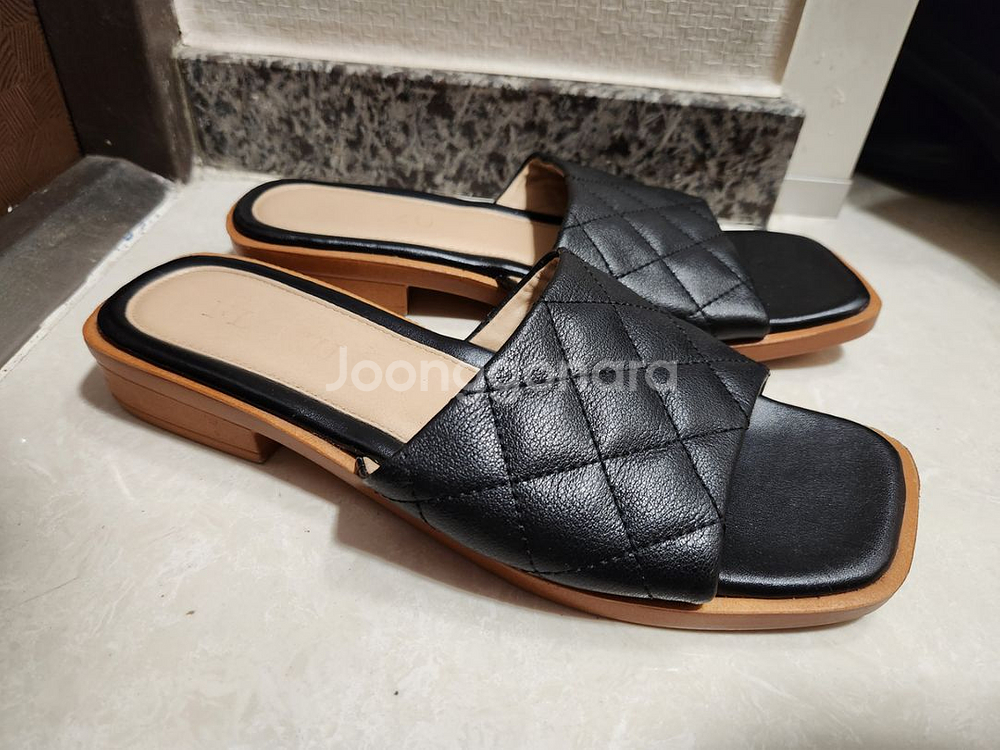 여자검정밴딩샌들 여름슬리퍼 245--1