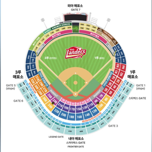9월5일 SSGvs롯데자이언츠 그린존 2장일괄(원가이하