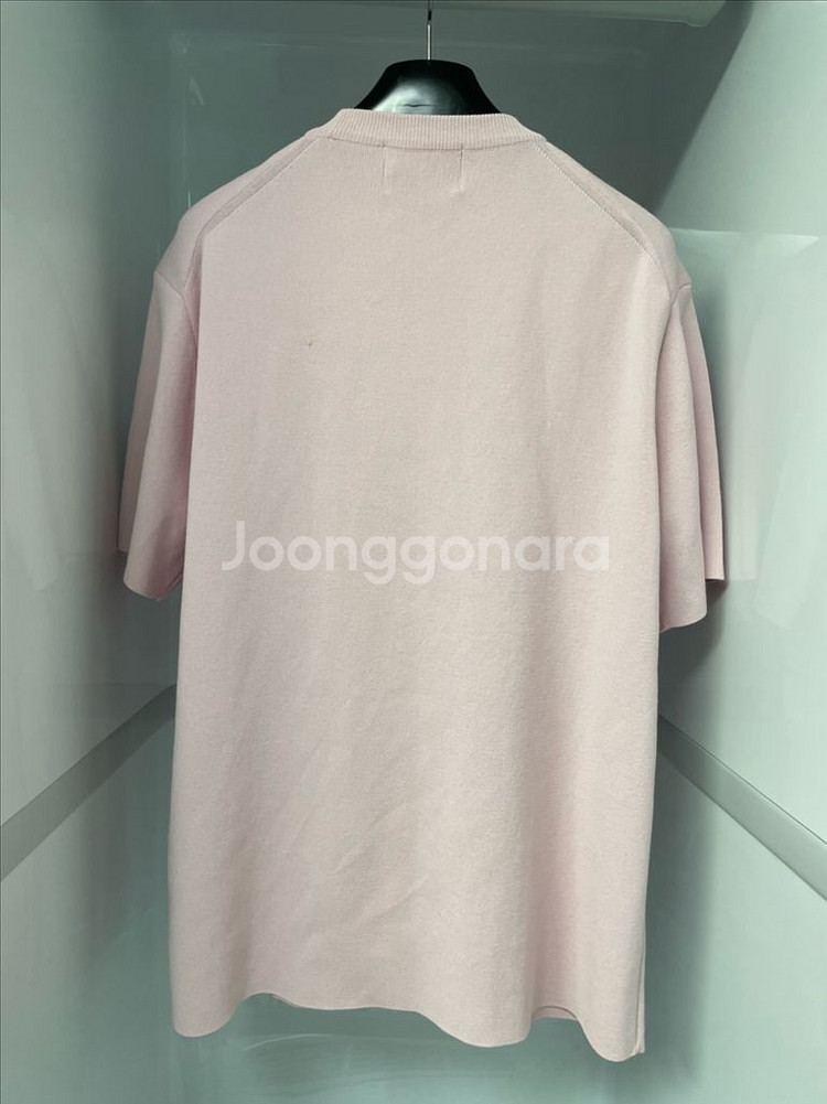 솔리드옴므 21SS 핑크 세미오버핏 반팔 니트 48--1