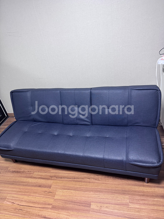 에보니아 리도 3인용 컵홀더 소파베드 다크블루--3