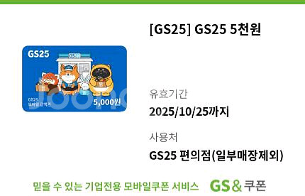 GS25 5000원 상품권--0