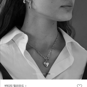 빈티지헐리우드 러브 락 하트 체인 목걸이 골드 새상품