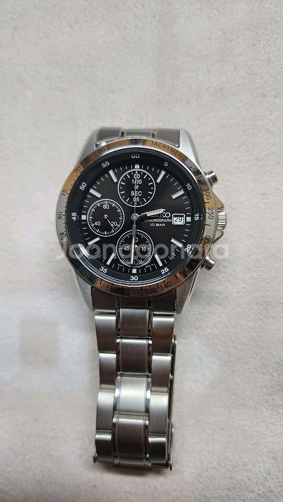 세이코 크로노그래프 메탈시계,러버스트랩--2