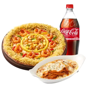 피자헛 더블쉬림프크런치오리지널L+리치치즈파스타+콜라