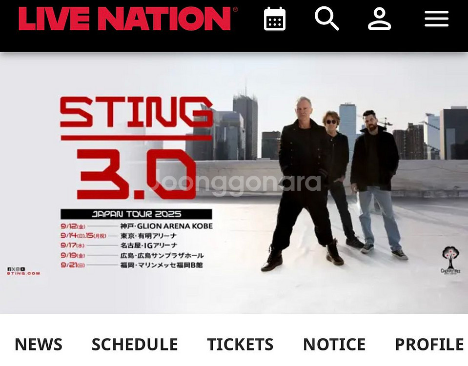 저렴하게 양도) STING 2025 콘서트 티켓 2매--0