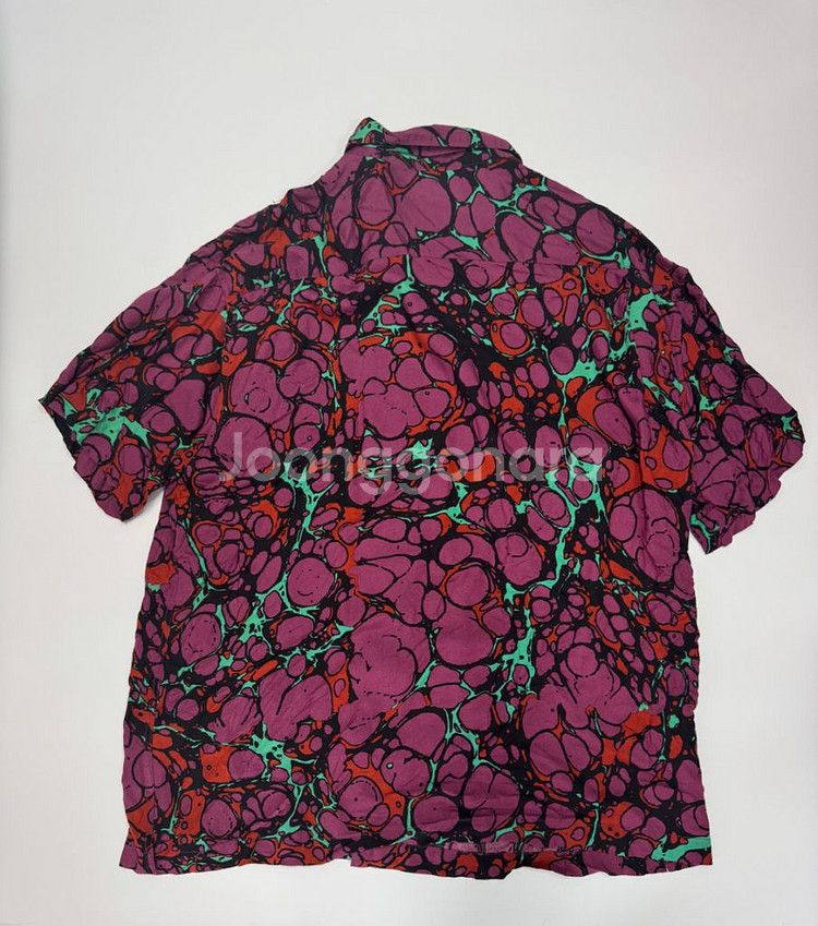 오베이 OBEY 빈티지 퍼플 하와이안 반팔 셔츠 2XL--1