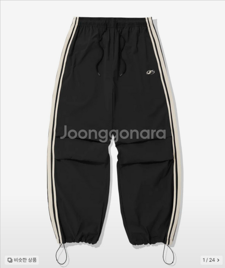 필루미네이트 나일론 투 턱 테이핑 팬츠 블랙 xs--0