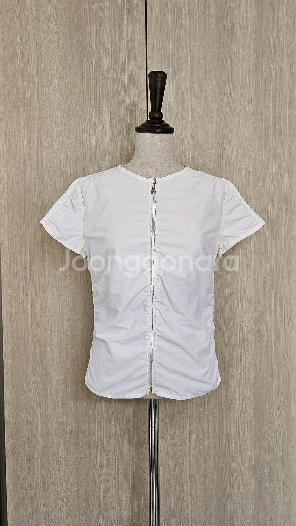 프라다소재 프리미엄 아이보리 항공점퍼티셔츠 S44--0