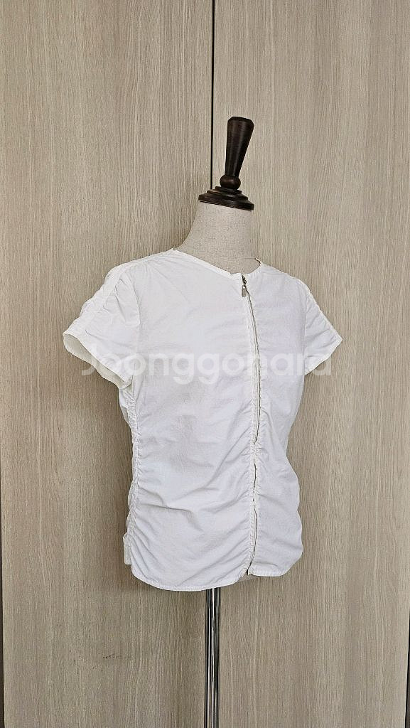 프라다소재 프리미엄 아이보리 항공점퍼티셔츠 S44--2