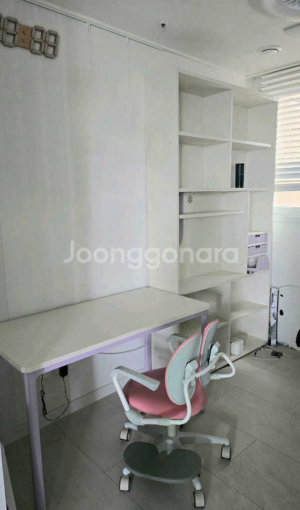 한샘 티오 책상+책장+듀오백의자--0