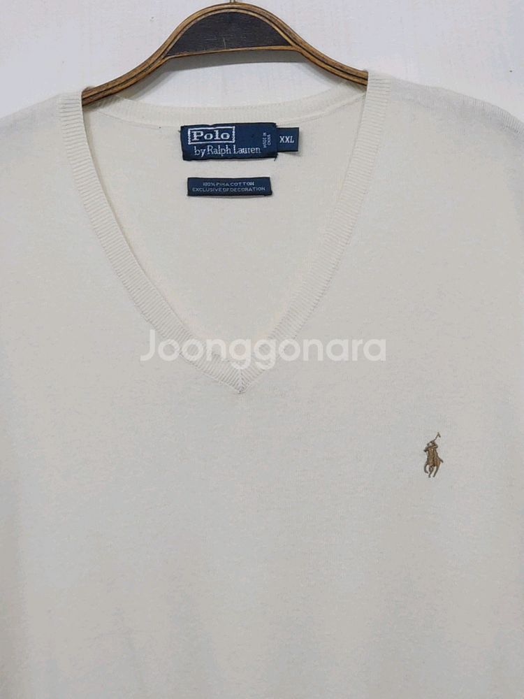 랄프로렌 폴로 빅사이즈 조끼 아이보리 피마코튼 베스트--1