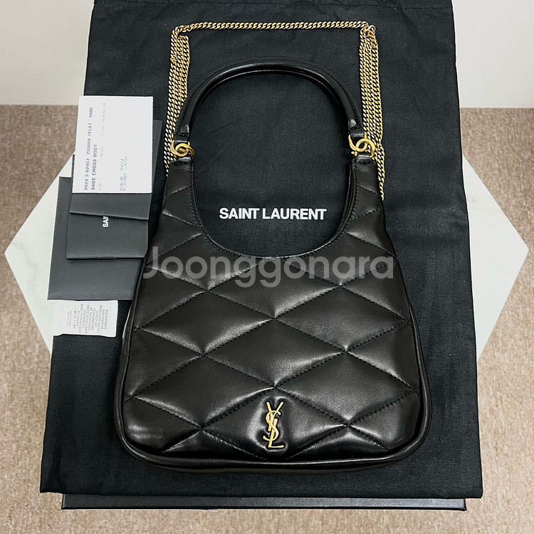 생로랑 램스킨 다이아 퀄팅 쉐이드 호보백 가방--0