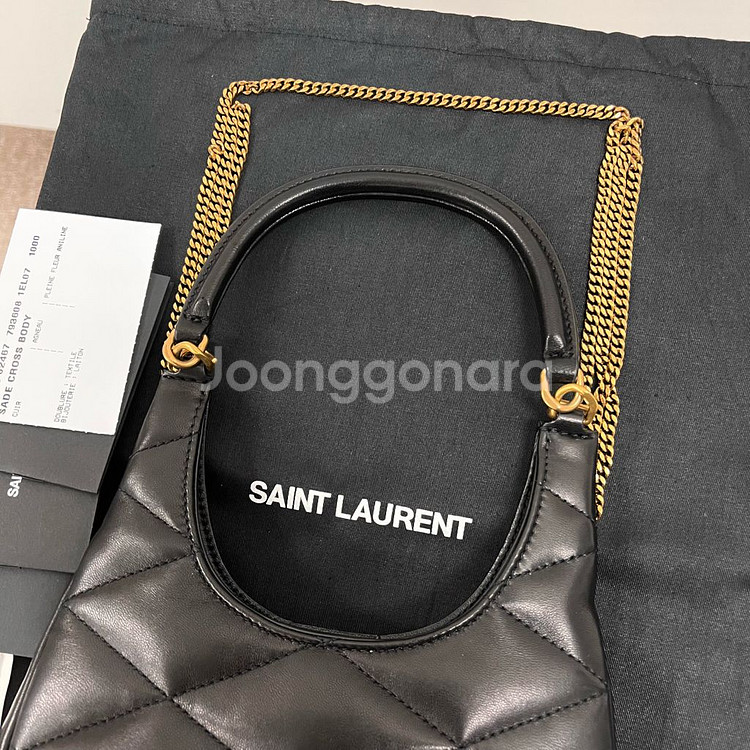 생로랑 램스킨 다이아 퀄팅 쉐이드 호보백 가방--7