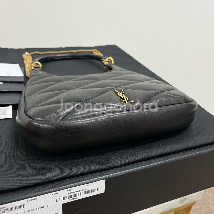 생로랑 램스킨 다이아 퀄팅 쉐이드 호보백 가방--5