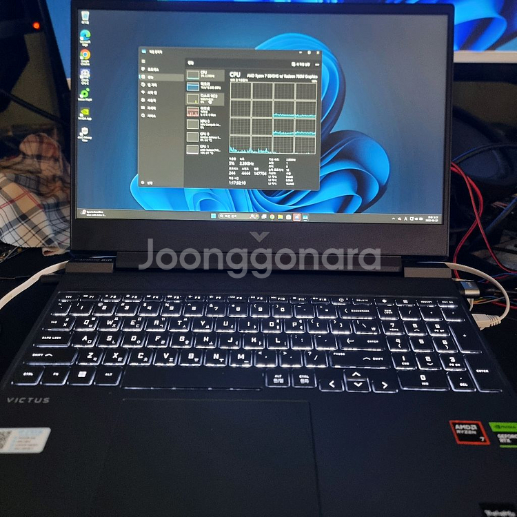 HP빅터스15 RTX4060 게이밍 노트북, 윈도우 키--0