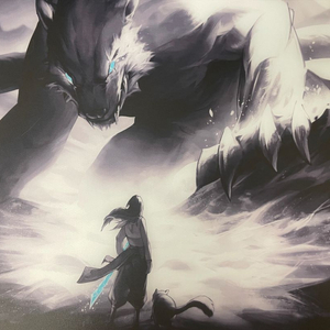 테쿠사이 the beast 강화유리마우스패드